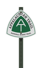 Vector Illustration Of The Appalachian Trail Road Sign On Metallic Post