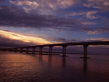 Purple Sky Vilano Beach Bridge Over Intracoastal Waterway In Saint Augustine Florida