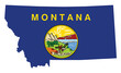 flag and silhouette of the state of Montana
