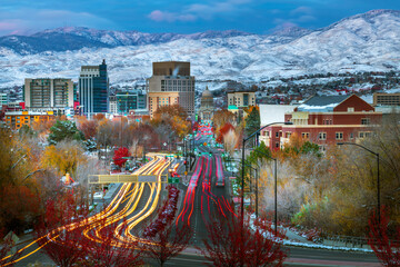 Wall Mural - Boise , Idaho skyline traffic