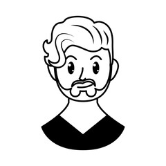 Canvas Print - cartoon blonde man with beard, line style