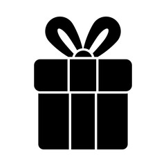 Sticker - gift box icon, silhouette style