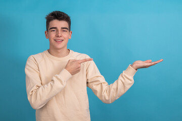 Wall Mural - young teenager isolated on color background