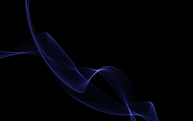 Dark abstract background with a glowing abstract waves