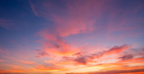 Wall Mural - sunset sky for background or sunrise sky and cloud at morning.