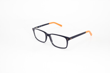 Wall Mural - Optic glasses white background orange