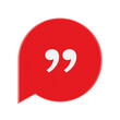 © doomu - Quote Red Mark Icon Symbol. 3d Rendering
