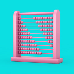 Aufkleber - Pink Children Toy Brain Development Abacus in Duotone Style. 3d Rendering