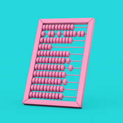 Aufkleber - Pink Vintage Wooden Abacus Mockup in Duotone Style. 3d Rendering