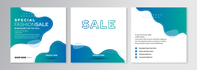 Wall Mural - Social media post design template with a cool design element and trendy gradient colors suitable for banner, brochure, poster in vector eps 10
