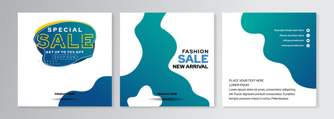 Wall Mural - Social media post design template with a cool design element and trendy gradient colors suitable for banner, brochure, poster in vector eps 10