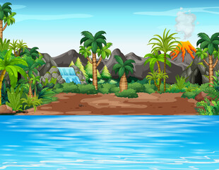Wall Mural - volcanic eruption outdoor scene background