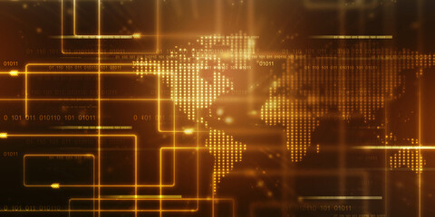 Poster - 2d illustration world map abstract background
