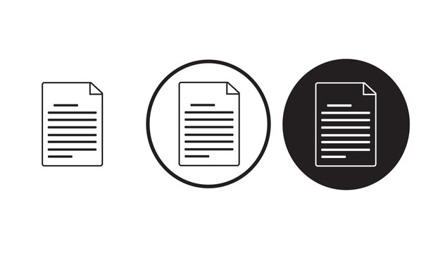icon note paper black outline logo for web site design 
and mobile dark mode apps 
Vector illustration on a white background