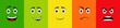 Emoticon face on level scale from happy to sad. Customer satisfaction feedback on service quality. Character smile icon from funny to angry. vector