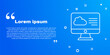 © Kostiantyn - White line Weather forecast icon isolated on blue background. Vector.