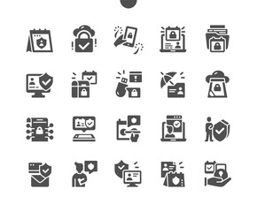 Poster - International Data Protection Day 28 January. Data Privacy Day. Calendar. Twenty eighth of January. Information protected. Hugs of lovers. Vector Solid Icons. Simple Pictogram