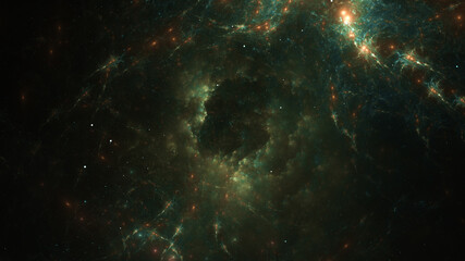 3d effect - abstract space scene