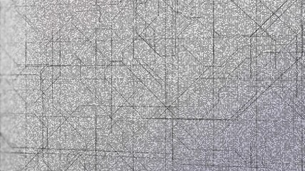 Poster - Digital interface with white lines and dots, seamless loop. Animation. Beautiful white background with moving stripes and and particles. 