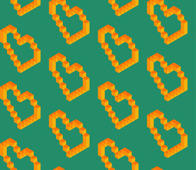 Fototapete - Seamless geometric pattern with the image of hearts, love, Valentine's day. Vector design for web banner, business presentation, brand package, fabric, print, wallpaper, postcard.