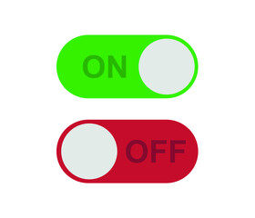 Fototapete - On, off switches, vector button,