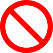 Prohibited and forbidden NO sign. Isolated on transparent background.