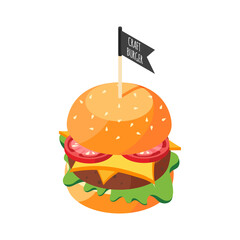 Poster - Burger House Vector Illustration