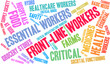 © arloo - Front Line Workers Word Cloud on a white background.