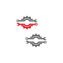 Sticker - Gear Logo Template vector icon illustration