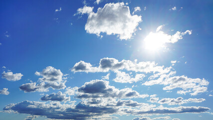 Wall Mural - sun, blue sky with white sky background landscape, high res