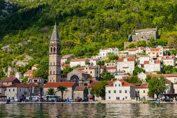 Perast, an old town on the Bay of Kotor in Montenegro