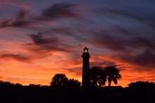 Painted Sky Sunset At Saint Augustine Florida Lighthouse