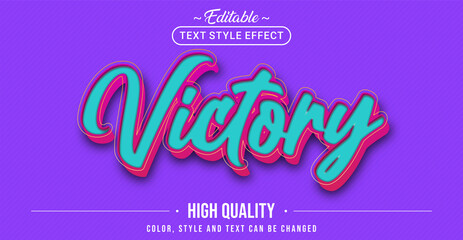 Poster - Editable text style effect - Victory text style theme.