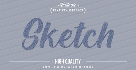 Poster - Editable text style effect - Sketch text style theme.
