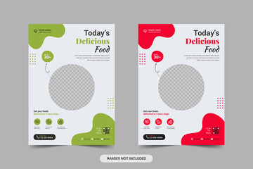 Wall Mural - Food Delivery Fast Food Flyer Restaurant menu template design for Social Media Post or promotion