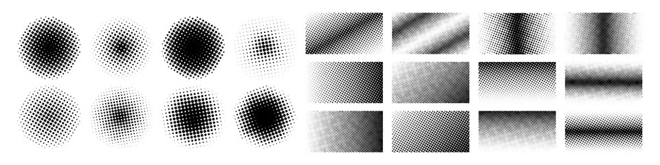 Poster - halftone collection. halftone different shape. halftone, isolated. vector illustration
