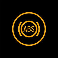 Anti braking abs button logo system. Lock braking system icon symbol illustration