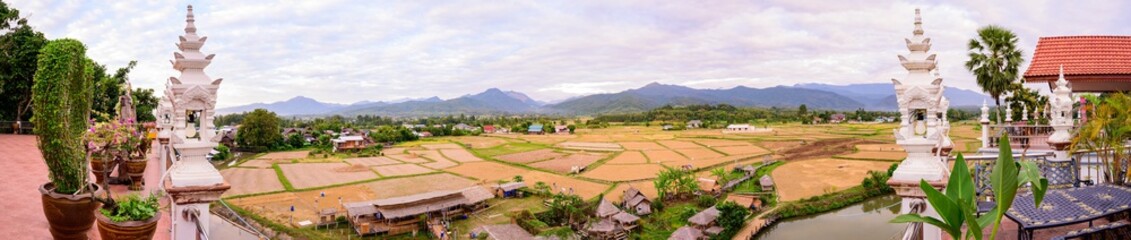 Poster - Panorama View of Rice Field at Phuket Temple