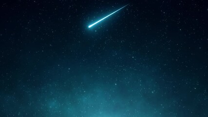 Starry night sky, meteor shower, falling comets, twinkling stars on dark blue space background, blinking lights, beautiful  universe, milky way galaxy. Cosmic seamless loop