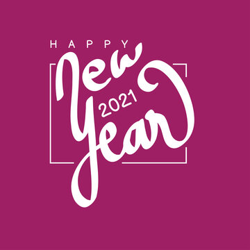 Happy New Year text design for greeting card, calendar or any design. 2021 happy new year design template.