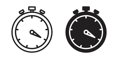 Wall Mural - timers icon in different style. stopwatch symbol. countdown clock counter timer vector illustration