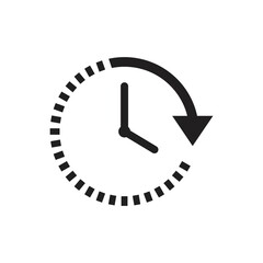 Wall Mural - clock icon vector. time icon symbol illustration