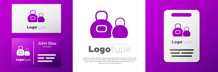 Sticker - Logotype Kettlebell icon isolated on white background. Sport equipment. Logo design template element. Vector.