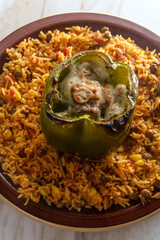 Poster - Cheesesteak Stuffed Pepper Rice