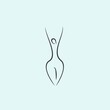 female shape logo design icon vector illustration