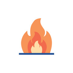 Poster - Campfire flames style. fire flat icon vector isolated illustration