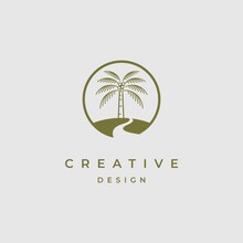 Palm Tree Logo Design Vector Template