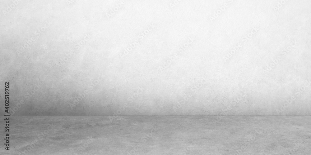 Room empty of cement floor with gray room cement or concrete wall texture background and sun light. - obrazy, fototapety, plakaty 