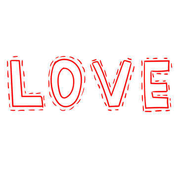 Love Lettering. Original custom hand lettering Vector Illustration