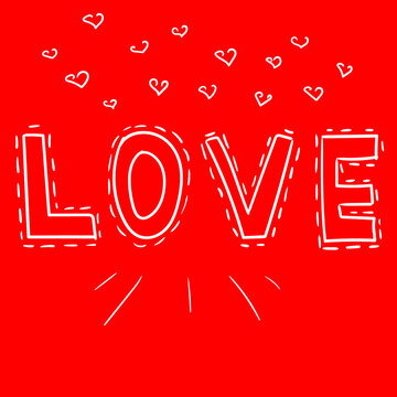 Love Lettering. Original custom hand lettering Vector Illustration